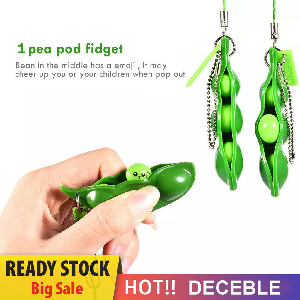Pop It Fidget Đồ chơi Fidget Bean Đồ chơi, Stress Relieving Funny Facial Expression Soybean Keychain