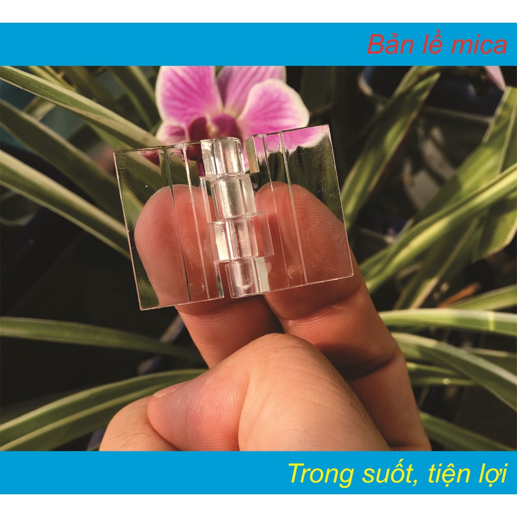 Bản lề mica, bản lề mini, trong suốt, KT 25x33mm