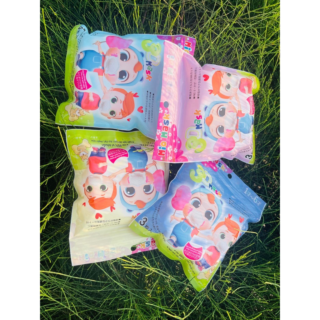 Sỉ thùng 12 gói 36 chiếc Khẩu trang gấu Mio Mask cho Em Bé Sơ Sinh 1 Tuổi Đến 3 Tuổi