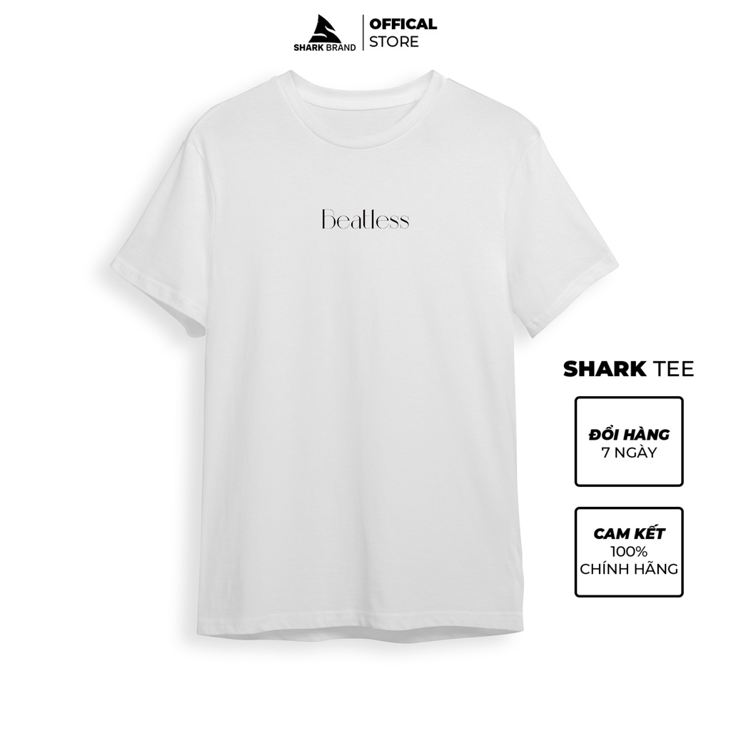 Áo Phông Trắng Đen Basic Thun Cotton BEATLESS |𝐒𝐇𝐀𝐑𝐊𝐒 𝐁𝐑𝐀𝐍𝐃| Nam Nữ Unisex Tay Lỡ Form Rộng Dày Cổ Tròn Stree