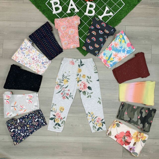 Quần legging bé gái set 2c