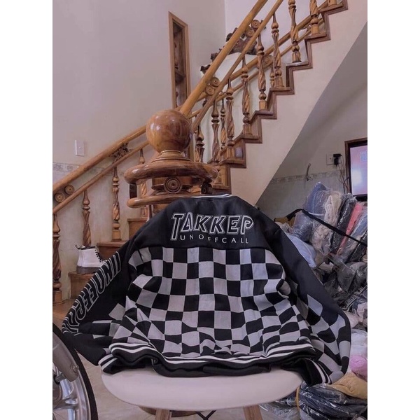 Áo khoác boomber Unisex TAKEEP. Áo boomber nỉ nam nữ dày dặn, họa tiết caro cá tính trẻ trung. | BigBuy360 - bigbuy360.vn