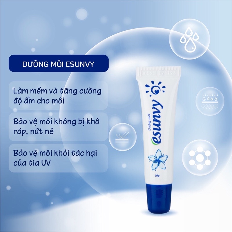 Dưỡng Môi Esunvy Bảo Vệ Môi Không Bị Khô Ráp, Nứt Nẻ, Luôn Căng Mọng, Mềm Mại Tự Nhiên Tuýp 10g