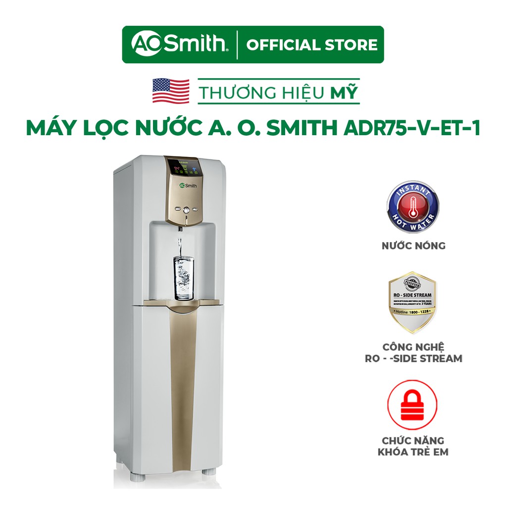 [Mã ELTECHZONE giảm 5% đơn 500K] Máy Lọc Nước A. O. Smith ADR75-V-ET-1