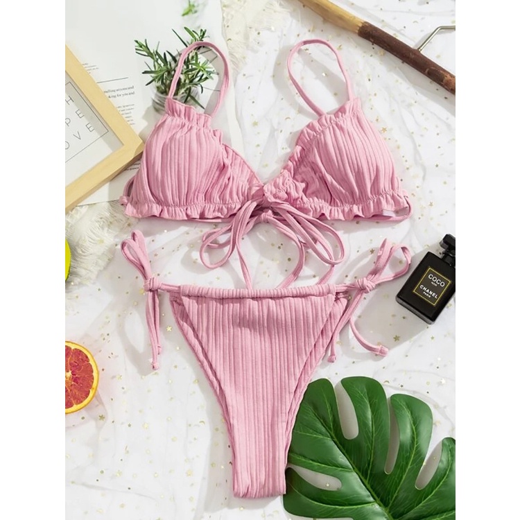 Bộ Đồ Bơi bikini Màu Sắc Đơn Giản Quyến Rũ Cho Nữ