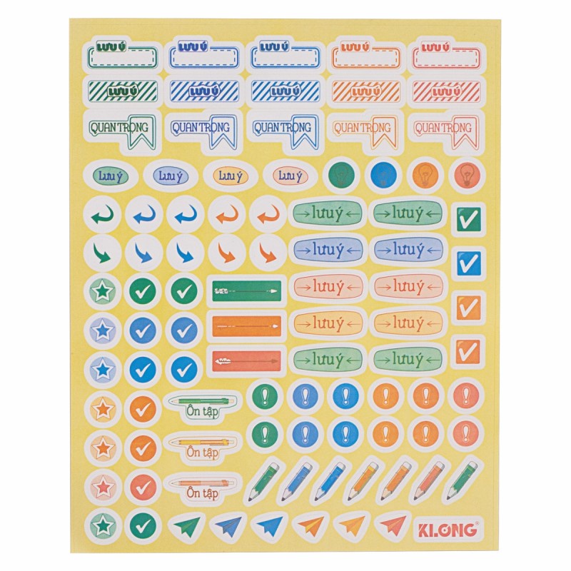 Bộ Study Sticker Trang Trí,Ghi Nhớ Học Tập Klong