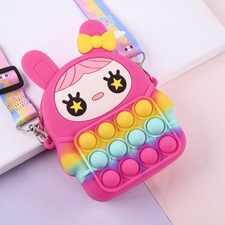 Túi Đeo Chéo Silicon Pop It Búp Bê Cho Bé