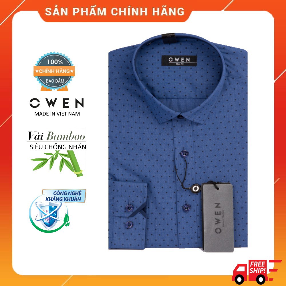 Xả 12.12 10.10 . Áo sơ mi dài tay Owen Slimfit - AS81032 Cực Đẹp . . . ' ' ' hot .