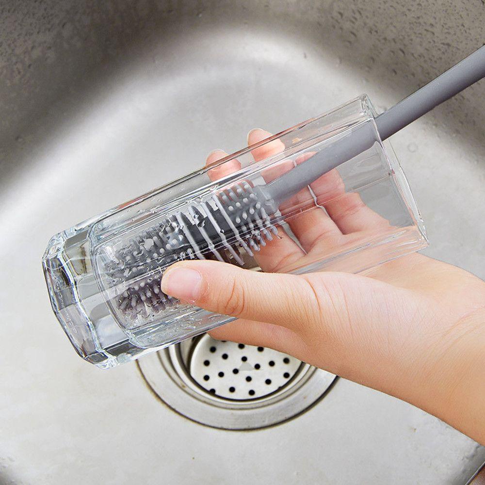 Bàn Chải Vệ Sinh Bình Thủy Tinh Bằng Silicone Tiện Dụng