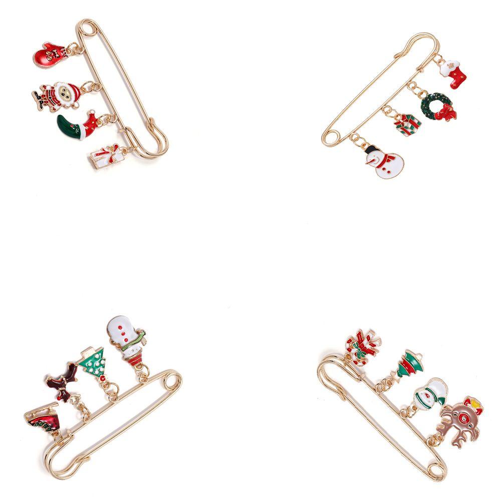 GOGOUP Mặt Dây Chuyền Hình Ông Già Noel Thời Trang​ Trâm Cài Áo Chủ Đề Giáng Sinh Dễ Thương