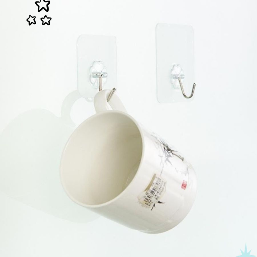 Móc Dán Tường Siêu Dính Trong Suốt Chịu Lực Tốt Treo Tường Chắc Chắn 6x6 cm - MTS -henry_official