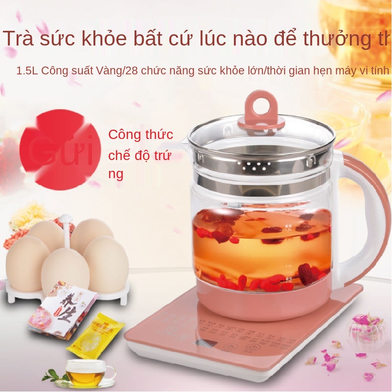 Bình sức khỏe Malata 1.5L thủy tinh cao boron chống khô đa chức năng pha trà và nước sắc tại nhà sản phẩm mới