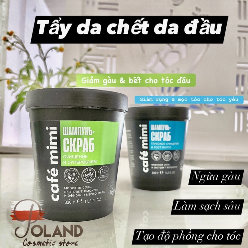 Dầu gội - Tẩy da chết da đầu Cafe Mini 330gr làm sạch sâu cho tóc tơi & bồng bềnh, kiềm dầu, ngừa tóc bết, gàu & ngứa