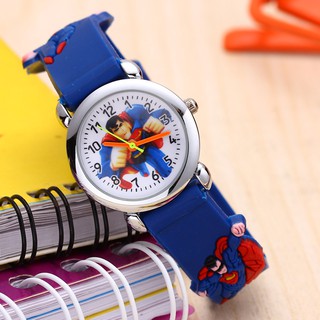 Trẻ em Silicone Phim hoạt hình Cool Superman Kids Analog Quartz Wist Watch Boys