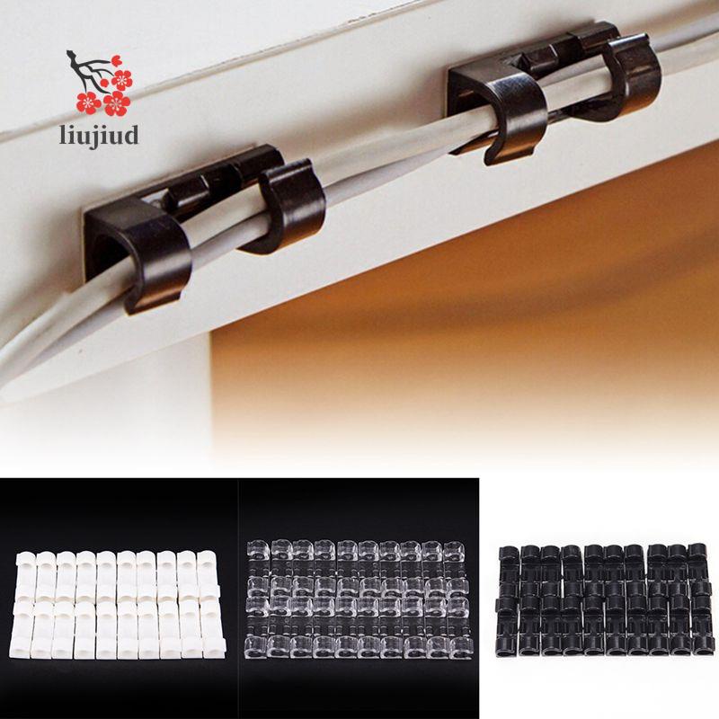 Set 20 kẹp giữ dây điện màu đen để bàn tiện dụng