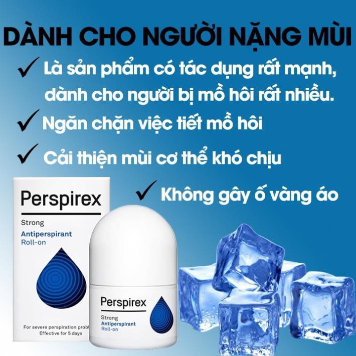 Lăn khử mùi Perspirex Antiperspirant Roll-On hỗ trợ đặc trị mùi hiệu quả 20ml