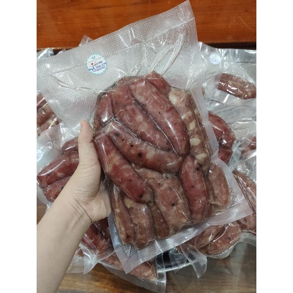 TÚI 1 KG LẠP XƯỞNG TƯƠI NHÀ LÀM, Lạp xưởng Long An Loại đặc biệt siêu nạc - 95% nạc đùi heo ngon, CHUẨN VỊ NHÀ LÀM