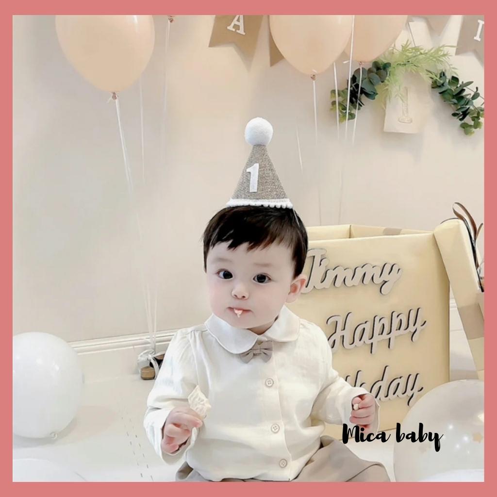 Mũ nón trang trí sinh nhật chất liệu cói cực dễ thương cho bé MH177 Mica baby