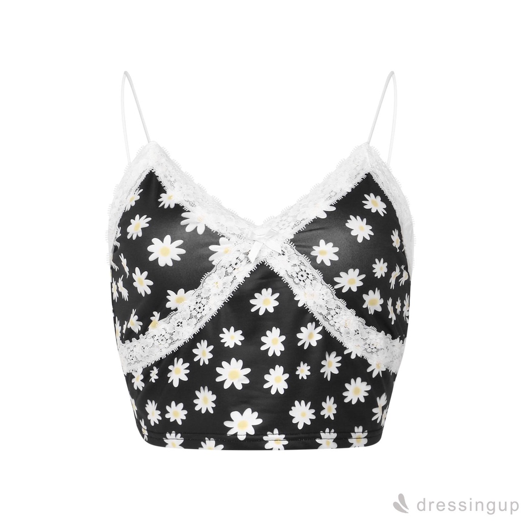 Áo Nữ Không Tay Cổ Chữ V Phối Ren Thời Trang Quyến Rũ