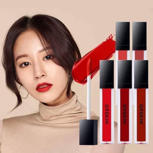 Son kem lì G9 Skin xuất sứ Hàn quốc chất son kem lì sướt mướt và độ bám dính trên môi rất bền lâu tr