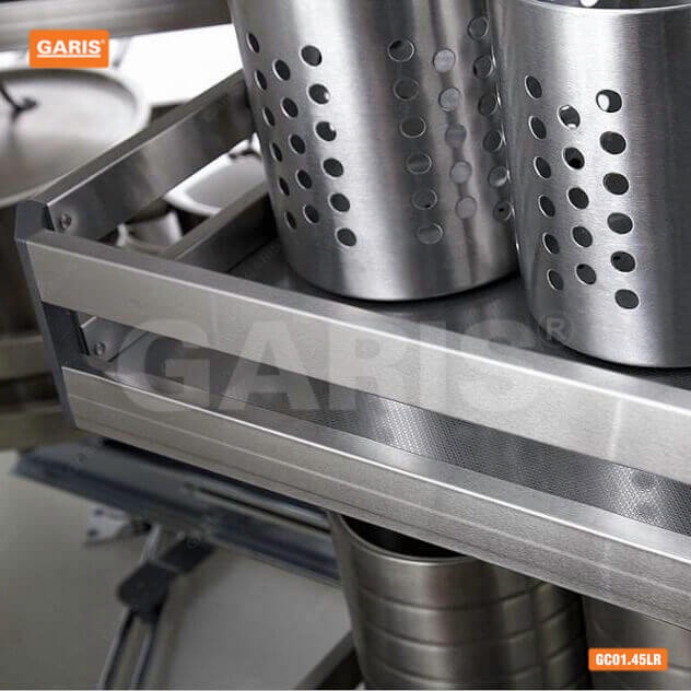 [FREESHIP HCM] Hệ Góc Liên Hoàn Garis GC01.45L/R - Inox Hộp - Khung Thép Sơn Tĩnh Điện