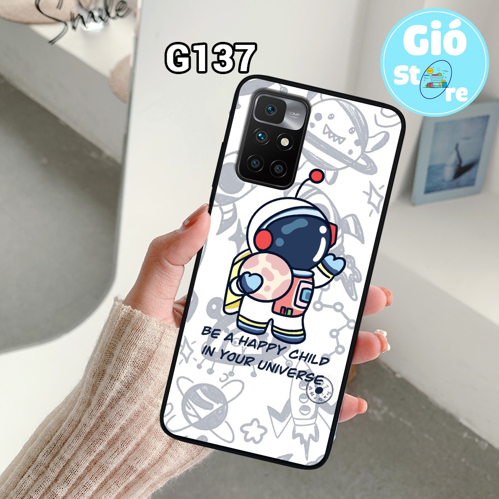 Ốp lưng XIAOMI REDMI 10 - Ốp điện thoại XIAOMI in hình phi hành gia đáng yêu,vũ trụ,lưng nhựa cứng viền dẻo