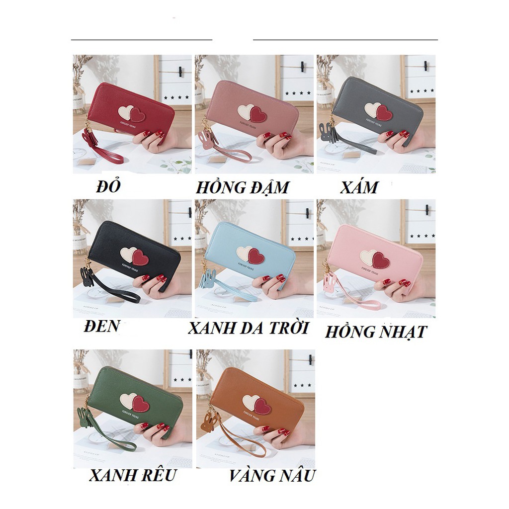 Ví dáng dài hình trái tim đôi FOREVER YOUNG siêu hót B098 | BigBuy360 - bigbuy360.vn