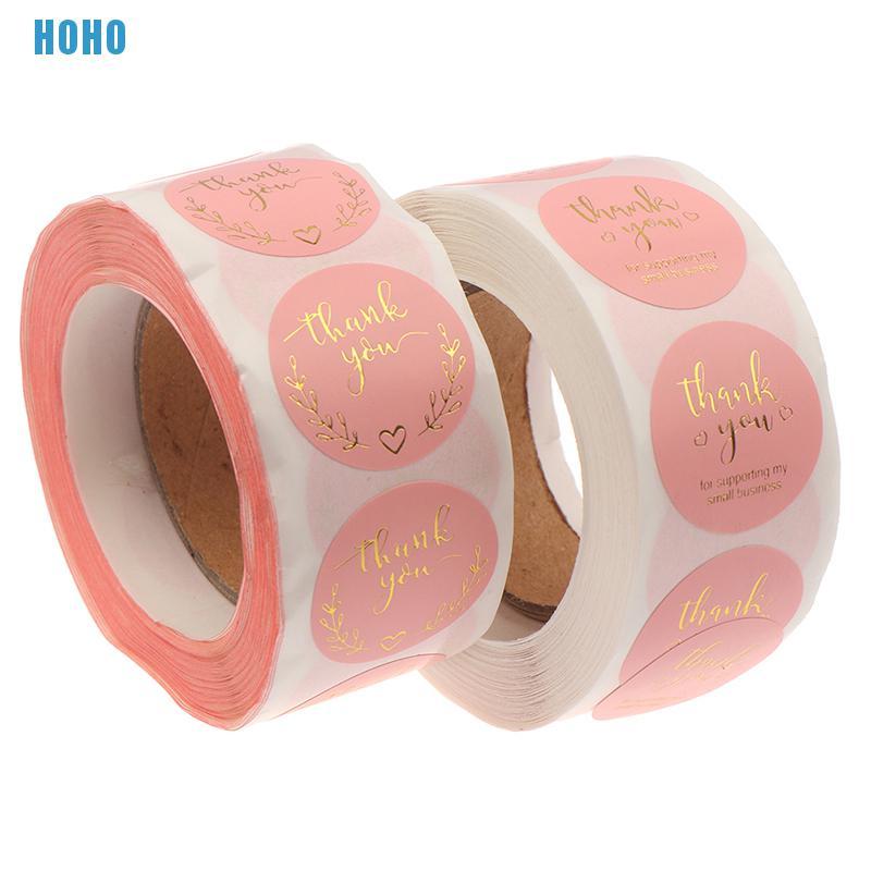 Set 500 Miếng Dán Chữ Thank You Màu Hồng Dễ Thương Độc Đáo