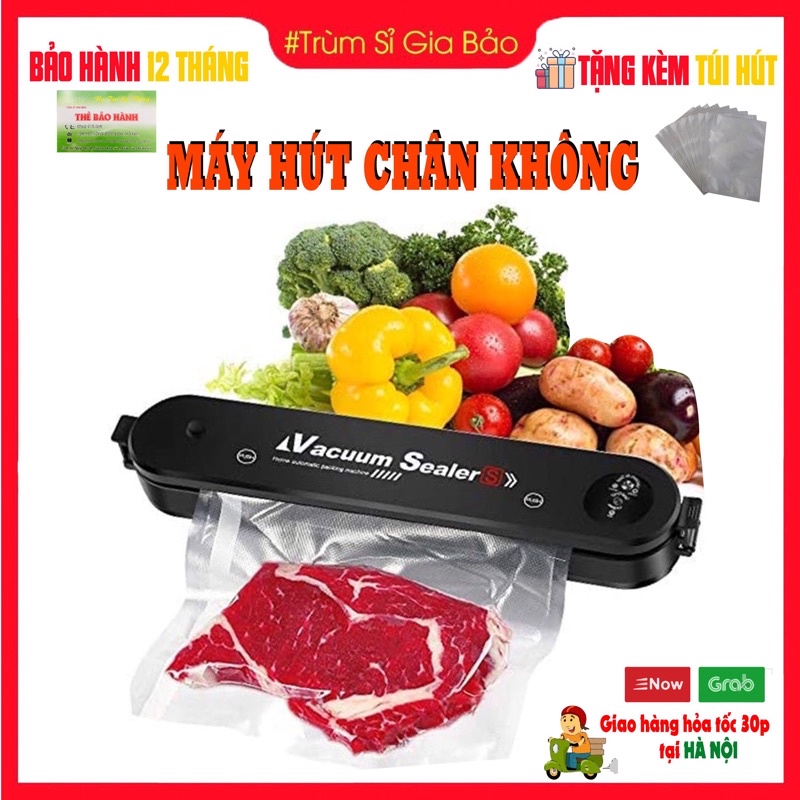 Máy hút chân không thực phẩm Vacuum sealed công suất lớn , máy hàn miệng túi cầm tay mini tặng kèm túi hút nilon.