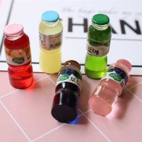 Chai nước gạo trái cây Hàn Quốc phụ kiện trang trí charm sl