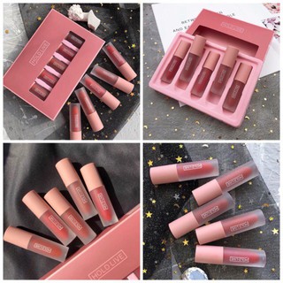 Set 5 Thỏi Son Kem Lì Mini Light Matte Lip Glaze Suite Dupe Fenty Beauty Giorgio Armani