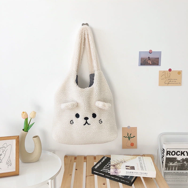 Túi Vải Canvas Đeo Vai Sức Chứa Lớn Thời Trang Dễ Thương Cho Nữ