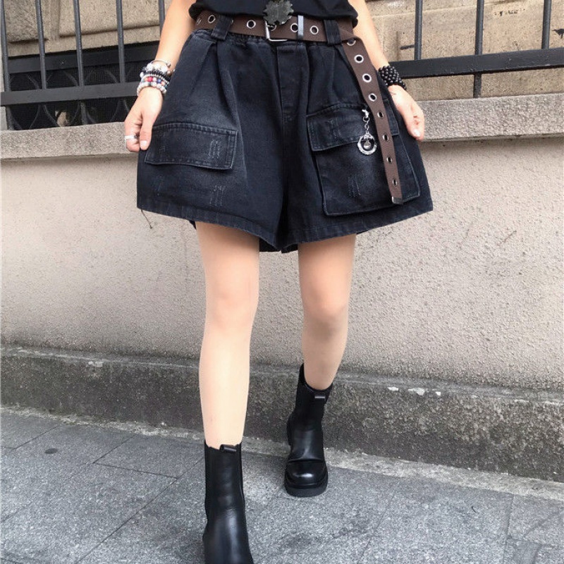 Quần Short Denim Ống Rộng Thời Trang Dành Cho Nữ