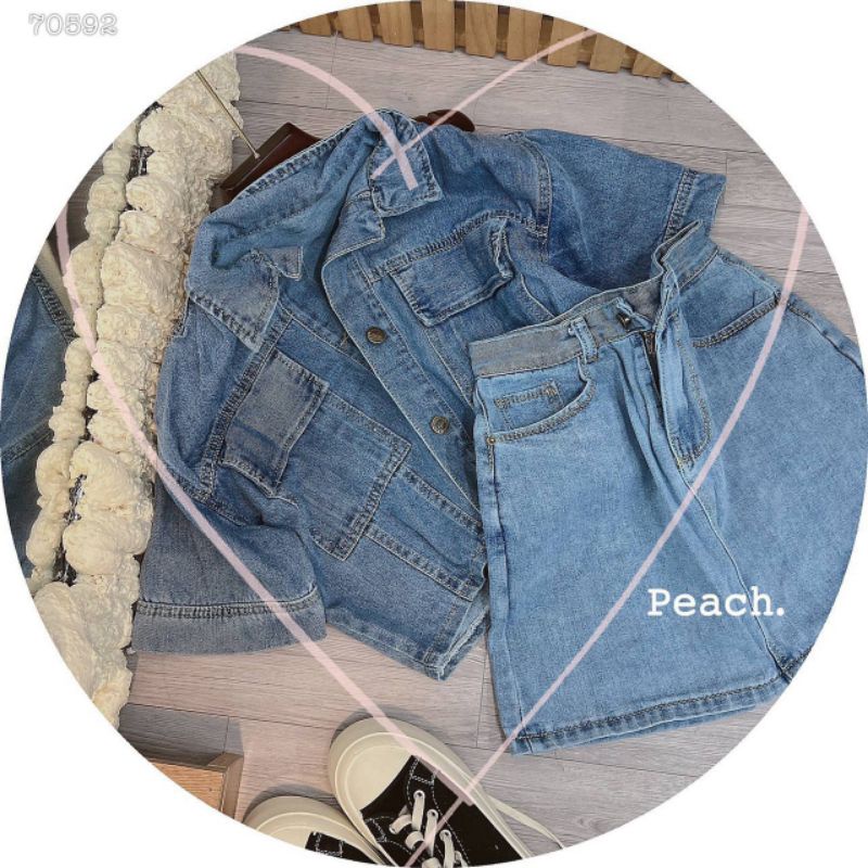 SET JEAN MIX CHÂN VÁY CHẤT ĐẸP - CHẤT BÒ MỀM NHA CẢ NHÀ ƠI EM KÈM ẢNH THẬT.