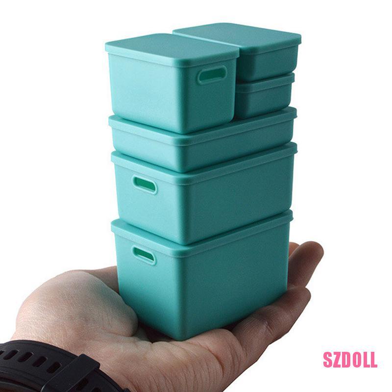 Set 6 Hộp Nhựa Mini ts3SZDOLL Cho Nhà Búp Bê Tỉ Lệ 1:6 1:12