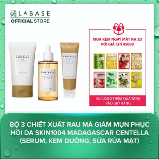 Bộ 3 chiết xuất rau má giảm mụn phục hồi da Skin1004 Madagascar Centella ( Serum, kem dưỡng, sửa rửa mặt ) - HNK