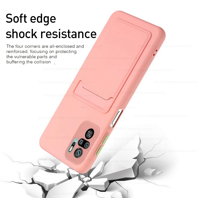 Ốp Điện Thoại Silicon Mềm Chống Sốc Có Ngăn Đựng Thẻ Hình Vuông Cho OPPO Reno 7 5G 7Z 6 5F A95 A16 Realme C35