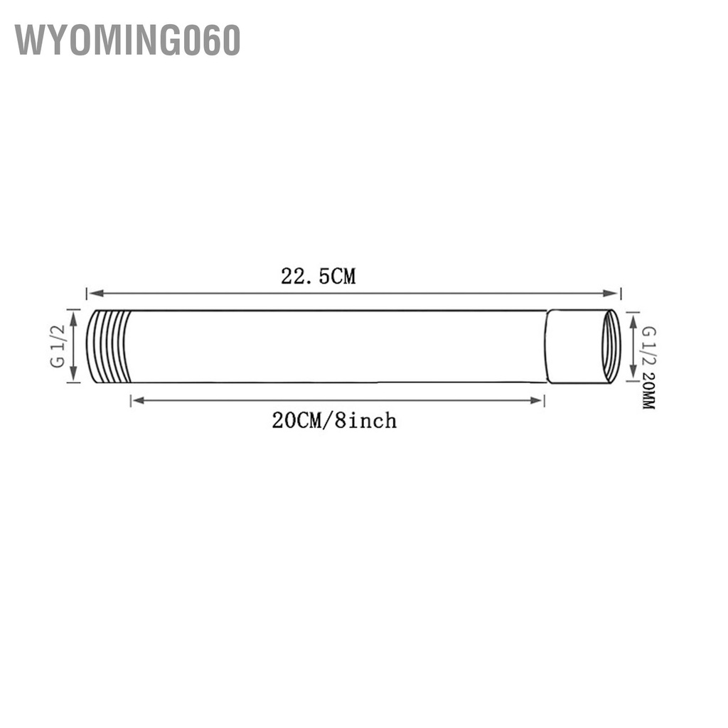 Ống Nối Dài Vòi Hoa Sen Dạng Tròn 8inch Bằng Thép Không Gỉ 201 Mạ Chrome Dành Cho Nhà