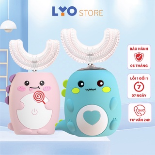 Bàn chải điện cho bé đánh răng chữ U silicon cao cấp siêu mềm PIPPI, Máy đánh răng cho bé 3 chế độ phù hợp trẻ từ 2 tuổi