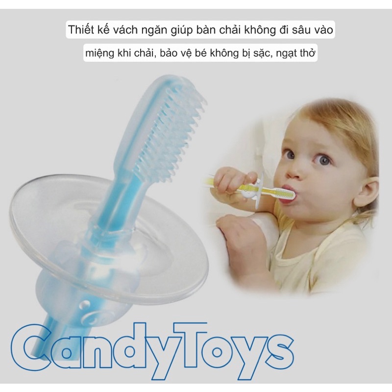 BÀN CHẢI ĐÁNH RĂNG SILICONE MỀM MẠI AN TOÀN CHO BÉ TỪ 1 TUỔI