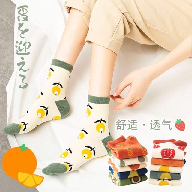 Tất chân hình hoa quả dễ thương