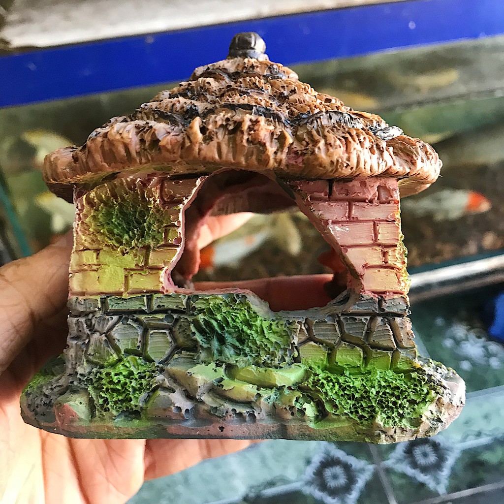 NHÀ TRANG TRÍ HỒ CÁ NON BỘ 13x9x11CM