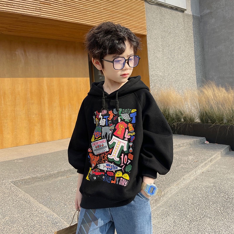 Áo Khoác Hoodie Dáng Rộng Thời Trang Thu Đông Mới Dành Cho Bé Trai