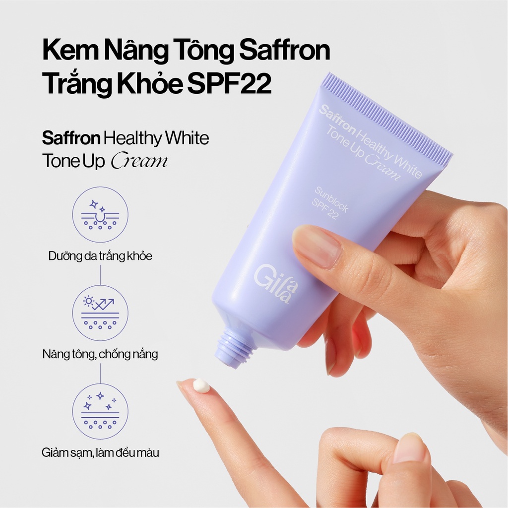 Kem Nâng Tông Gilaa Saffron Trắng Khỏe SPF22 40ml