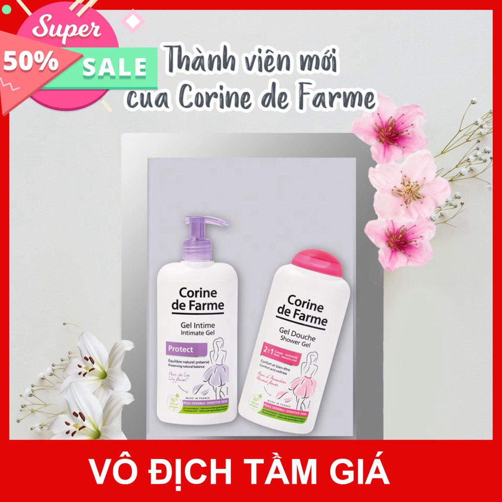 [CHÍNH HÃNG] Corine De Farme Gel Làm Sạch Vùng Cơ Quan Sinh Dục Ngoài Intimate Gel Protect 250ml