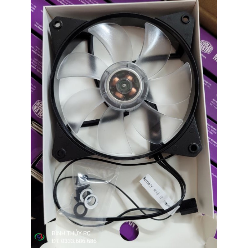 Quạt Fan Case 12cm MasterFan MF120L RGB - Đèn led RGB 16.7 triệu, cánh quạt trong suốt