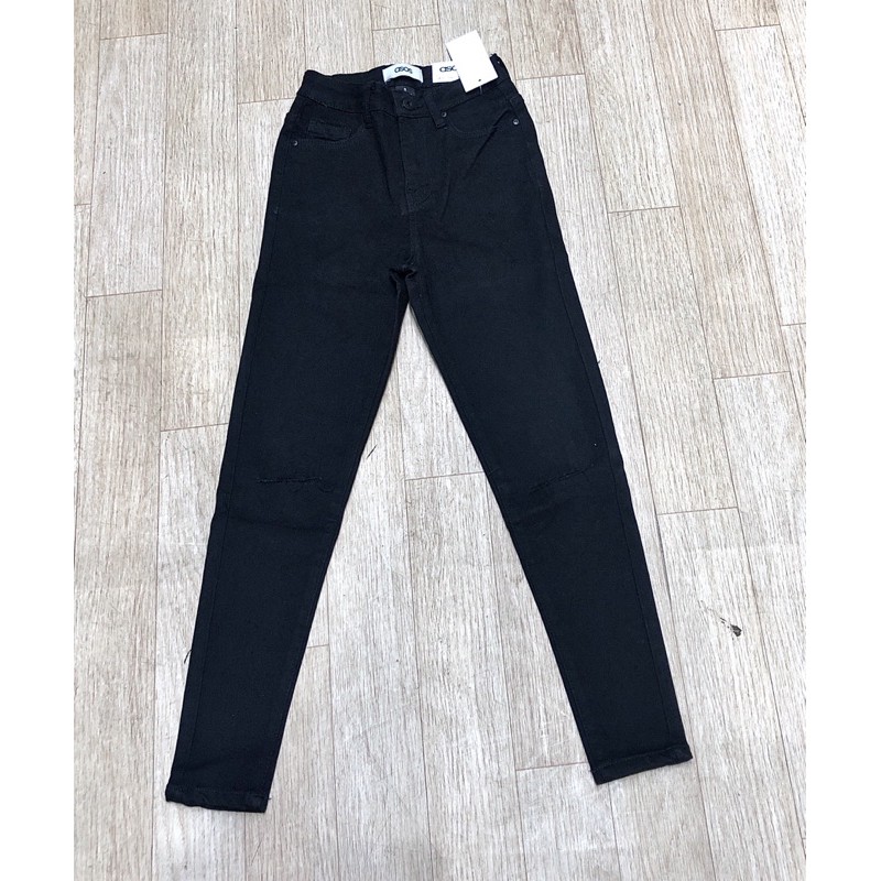 Skinny đen rách gối