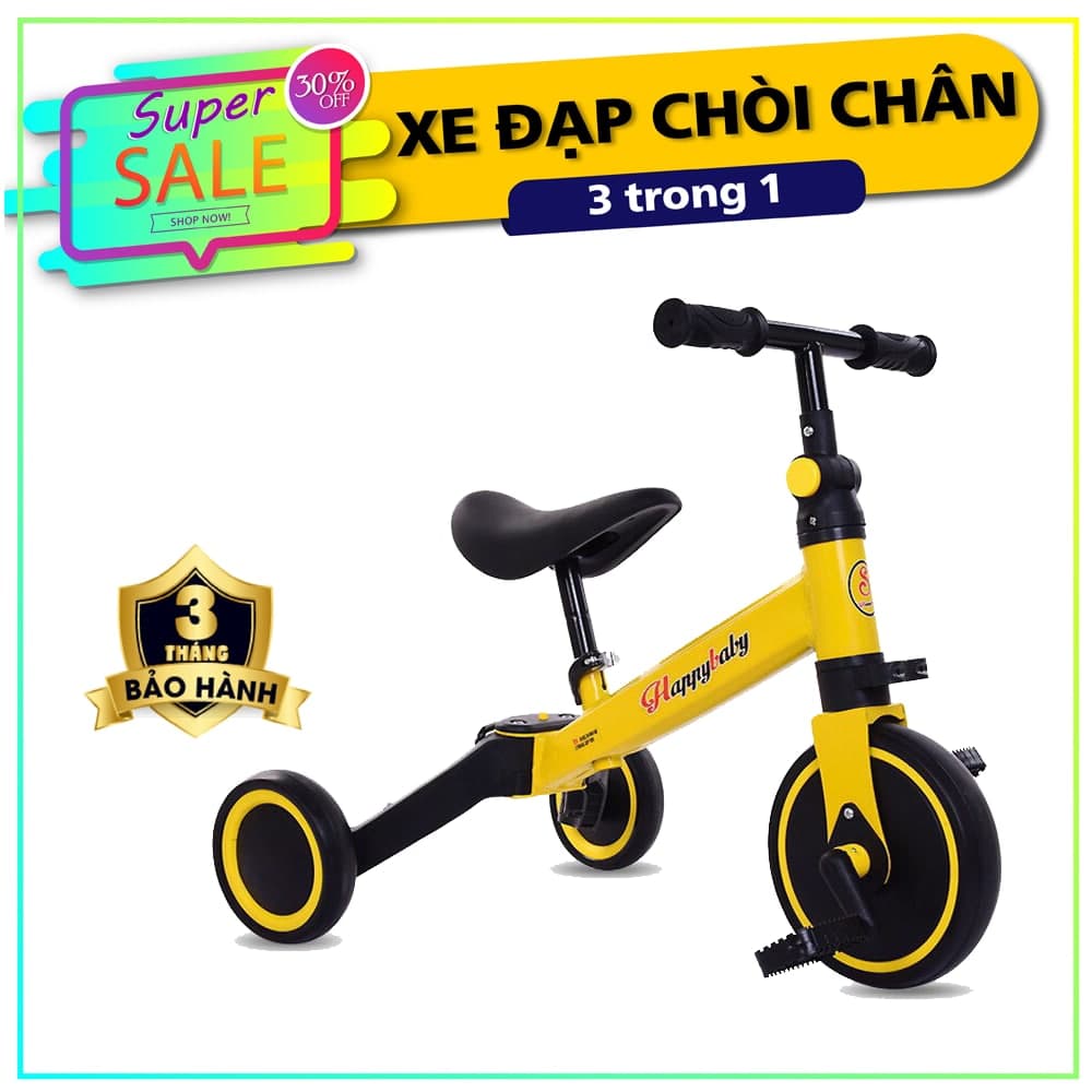 Xe chòi chân thăng bằng 3 bánh hiệu HAPPYBABY kết hợp xe đạp cho bé tập đi xe