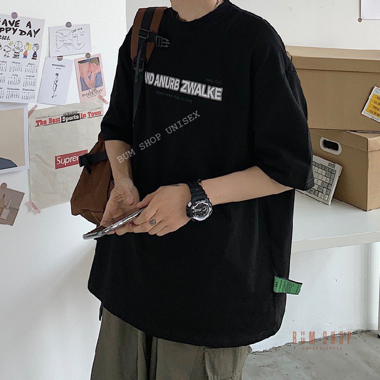 Áo Thun Ulzzang Nam ZWALKE - TTL662 - Áo Phông Tay Lỡ Form Rộng Unisex Đơn Giản - Chất Thun Cotton Mát