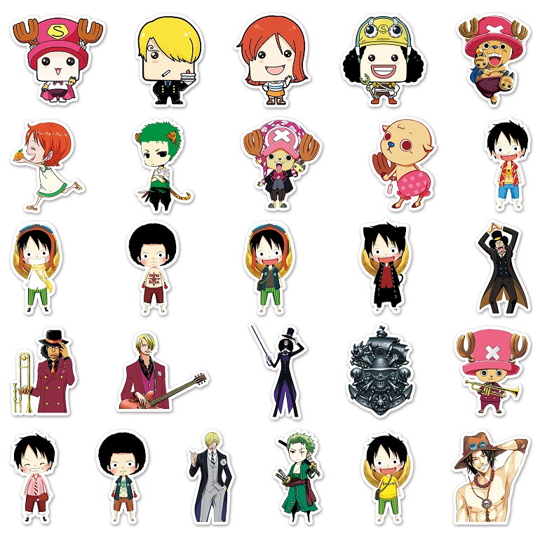 Bộ 10/50 Miếng Dán Hình One Piece Chống Thấm Nước Trang Trí Nhà